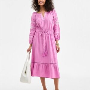 XL Elegant Pink Midi Dress